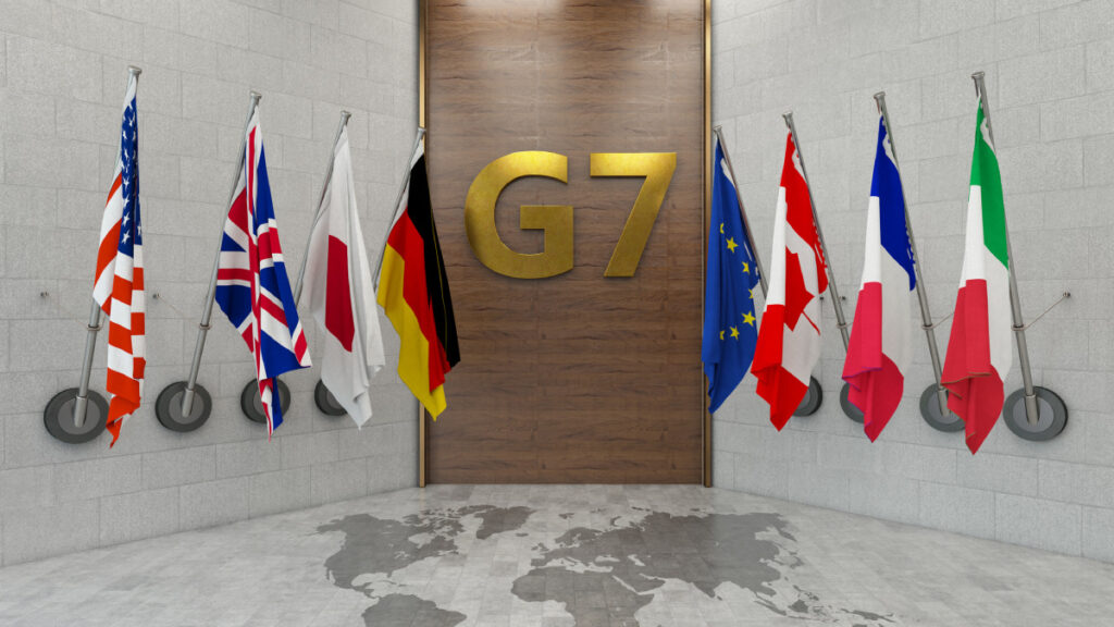 El G7 está compuesto por Alemania, Canadá, Estados Unidos, Francia, Italia, Japón, Reino Unido junto a la Unión Europea como un miembro "no numerado"